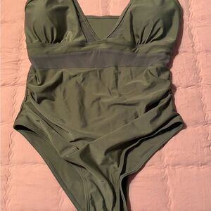 Olive Green One-Piece Swimsuit NWT